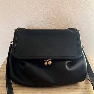 Coach Ryder Black Shoulder Bag with Gold Accents